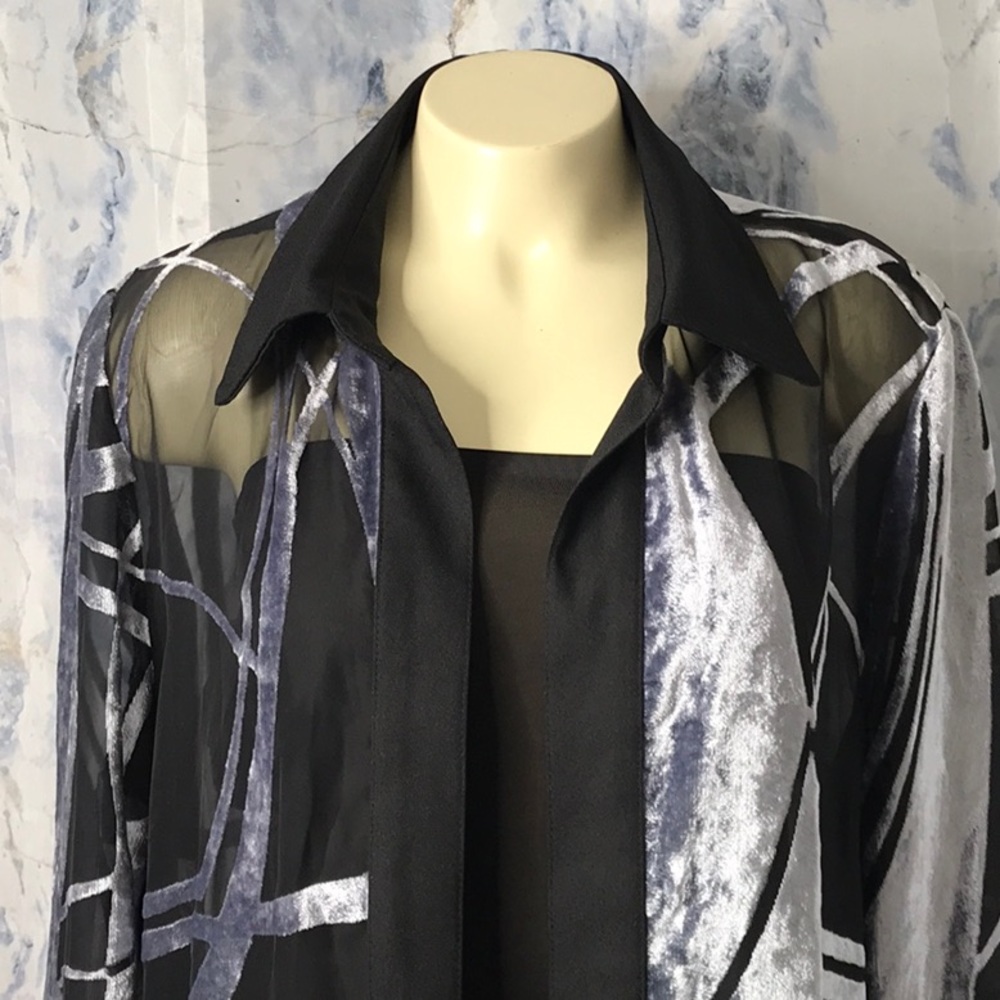 Vintage Connie's Moon Light in Los Angeles open front semi sheer jacket USA made - Picture 6 of 11